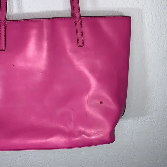 Kate Spade Pink Tote Bag Red Interior Large Shoulder Purse - Picture 10 of 16